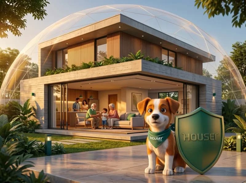 A home cared for all year round with the Houser mascot in front